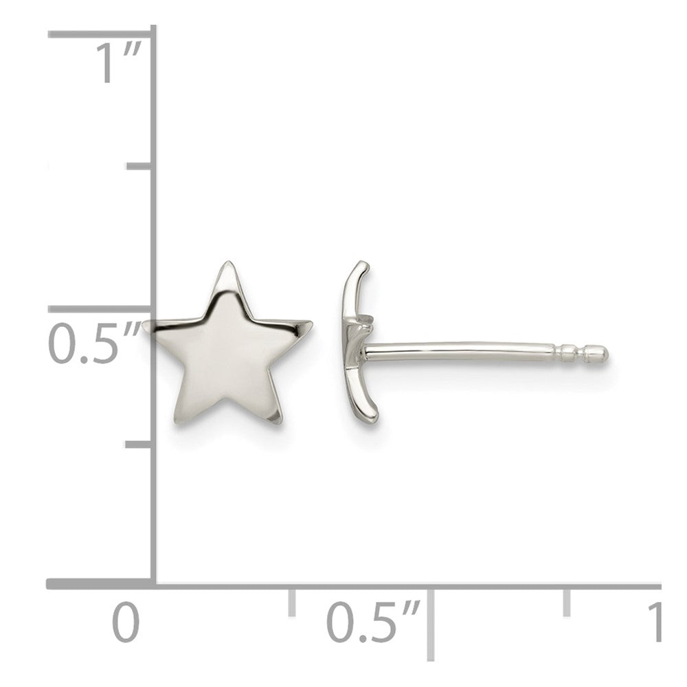 Sterling Silver Polished Star Post Earrings