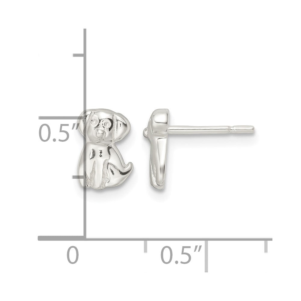 Sterling Silver Polished Puppy Post Earrings