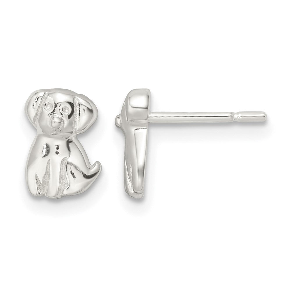 Sterling Silver Polished Puppy Post Earrings