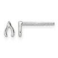 Sterling Silver Polished Wish Bone Post Earrings