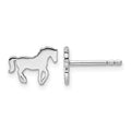 Sterling Silver Rhodium-plated Polished Horse Post Earrings
