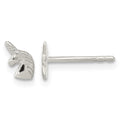 Sterling Silver Rhodium-plated Polished Unicorn Head Post Earrings