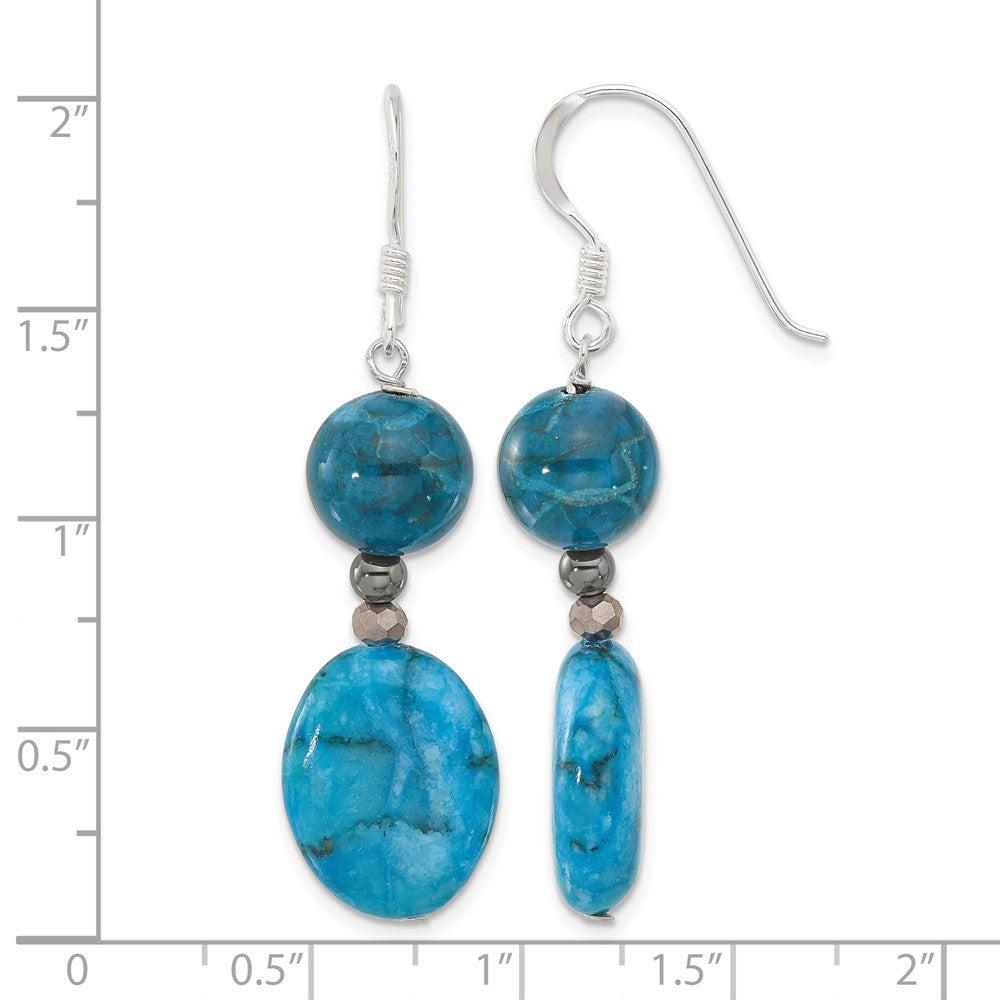 Sterling Silver Hematite, Howlite, Jasper, Crystal Earrings