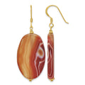 Sterling Silver Gold-plated Red Sardonyx Dangle Earrings