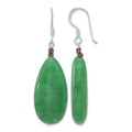 Sterling Silver Green Jade/Hematite Bronze Color Base Metal Earrings