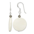 Sterling Silver Mother of Pearl and Crystal Dangle Earrings
