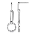 Pure Fire Sterling Silver Rhod-plated CZ Dangle Post Earrings
