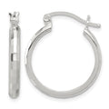 Sterling Silver Polished Textured Hoop Earrings