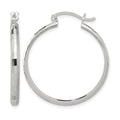 Sterling Silver Polished Textured Hoop Earrings