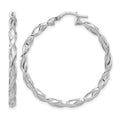Sterling Silver Rhodium-plated Polished Twisted Hoop Earrings