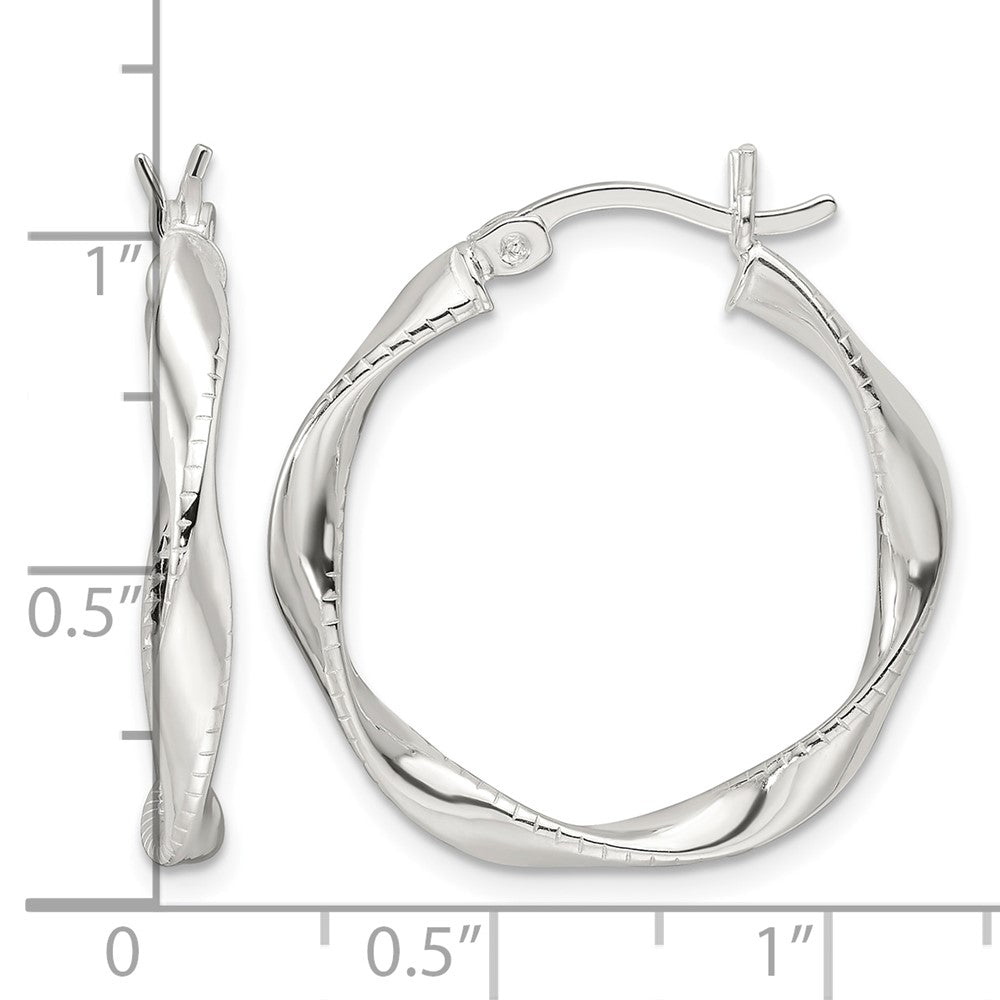 Sterling Silver Polished Twisted Hoop Earrings