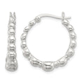 Sterling Silver Polished Graduated Bead Hoop Earrings