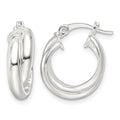 Sterling Silver Polished Twisted Double Hoop Earrings