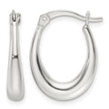 Sterling Silver Polished Oval Hoop Earrings