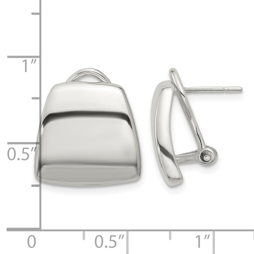 Sterling Silver Polished Omega Back Earrings