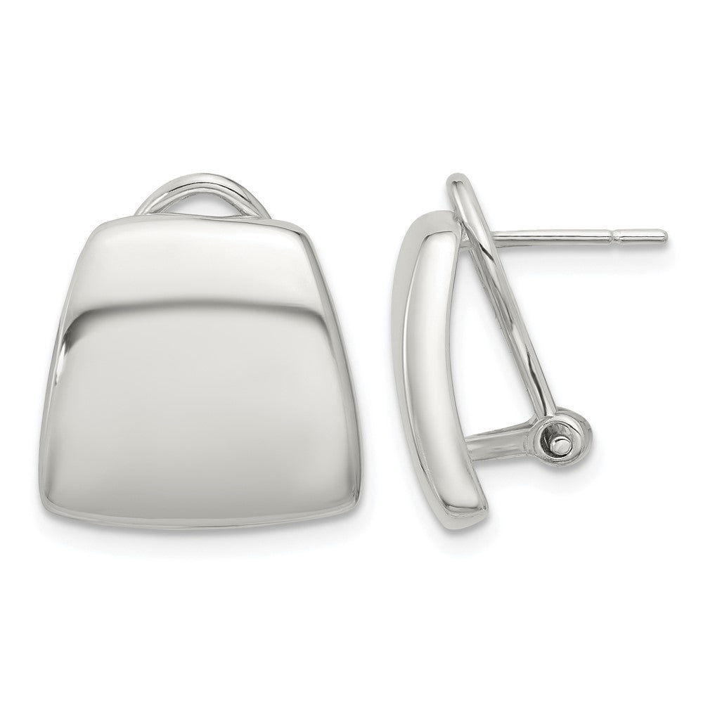 Sterling Silver Polished Omega Back Earrings