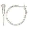 Sterling Silver Polished 1.75mm Omega Back Round Hoop Earrings