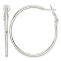 Sterling Silver Polished 41x2mm Omega Back Round Hoop Earrings