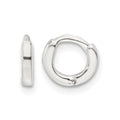 Sterling Silver Polished 8.2x1.6mm Round Hinged Hoop Earrings