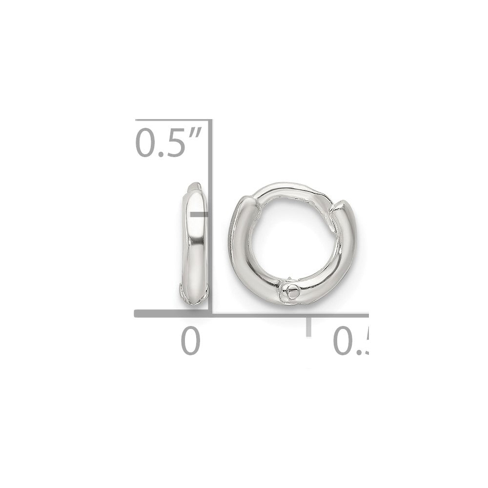 Sterling Silver Polished Hinged Hoop Earrings