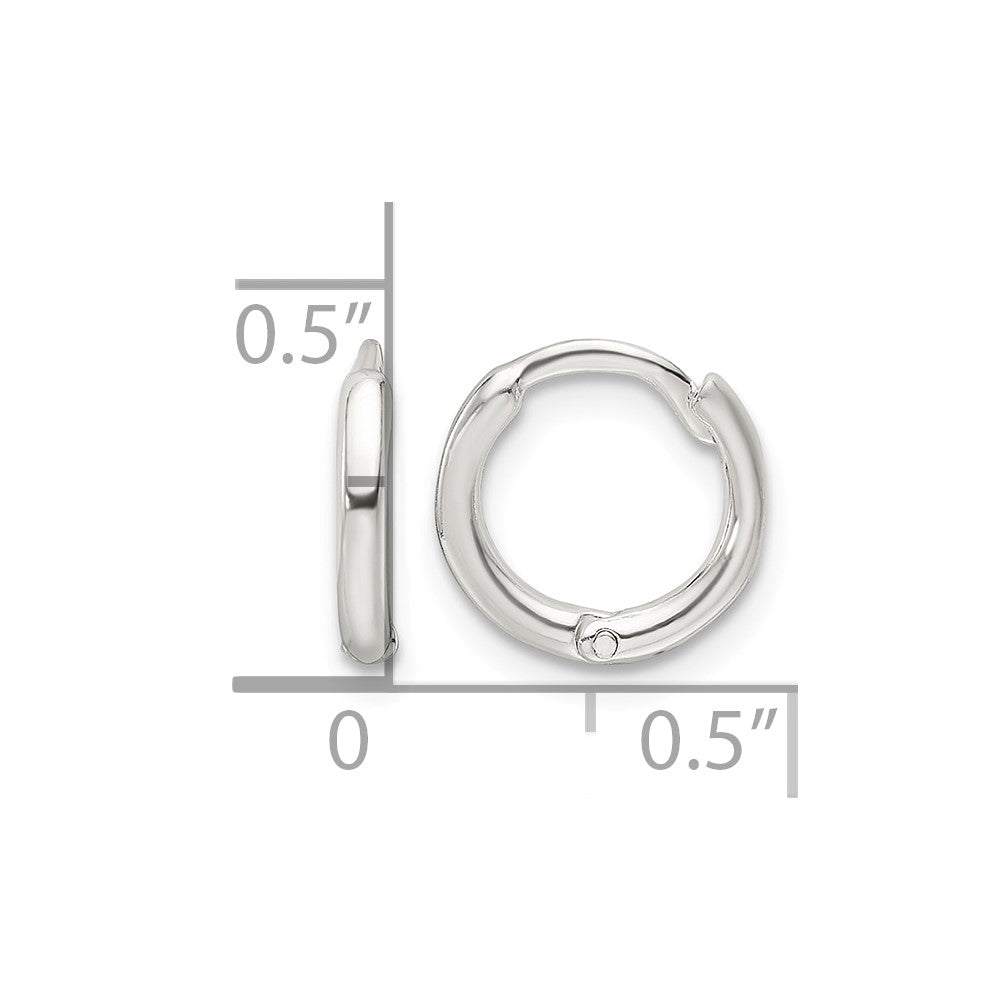 Sterling Silver Polished Hinged Hoop Earrings