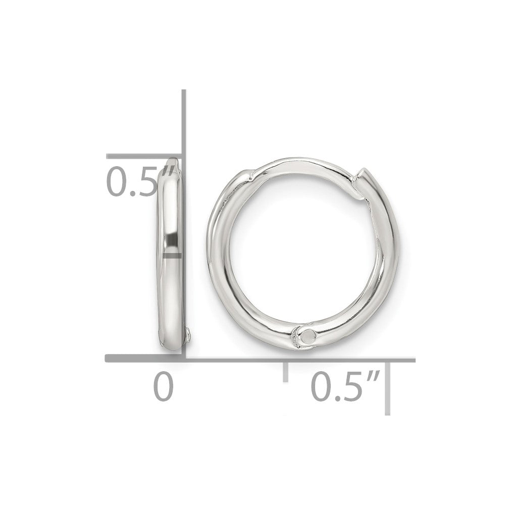Sterling Silver Polished Hinged Hoop Earrings
