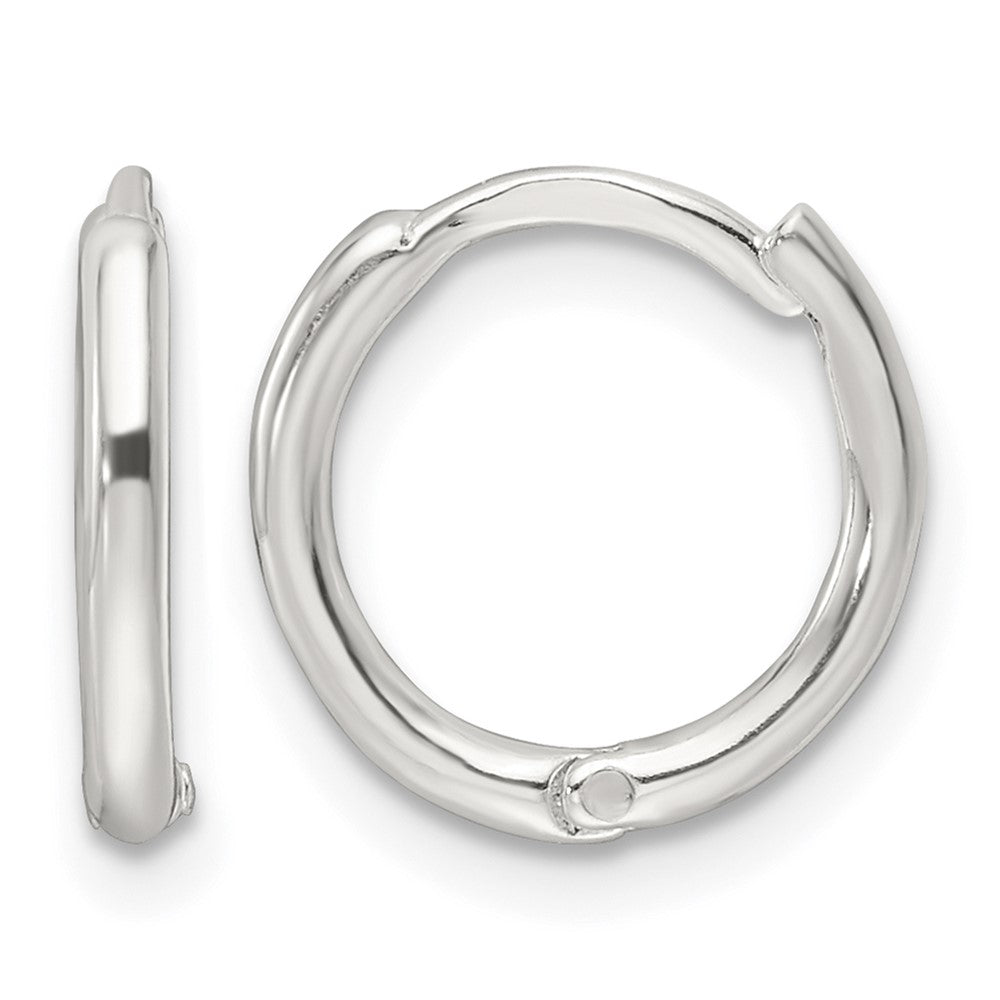 Sterling Silver Polished Hinged Hoop Earrings