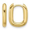 Sterling Silver Gold-tone Rounded Edge Square Hinged Hoop Earrings
