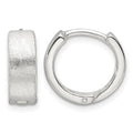 Sterling Silver Brushed and Polished 5mm Hinged Hoop Earrings