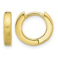 Sterling Silver Gold-plated Brushed 3x13mm Hinged Huggie Hoop Earrings