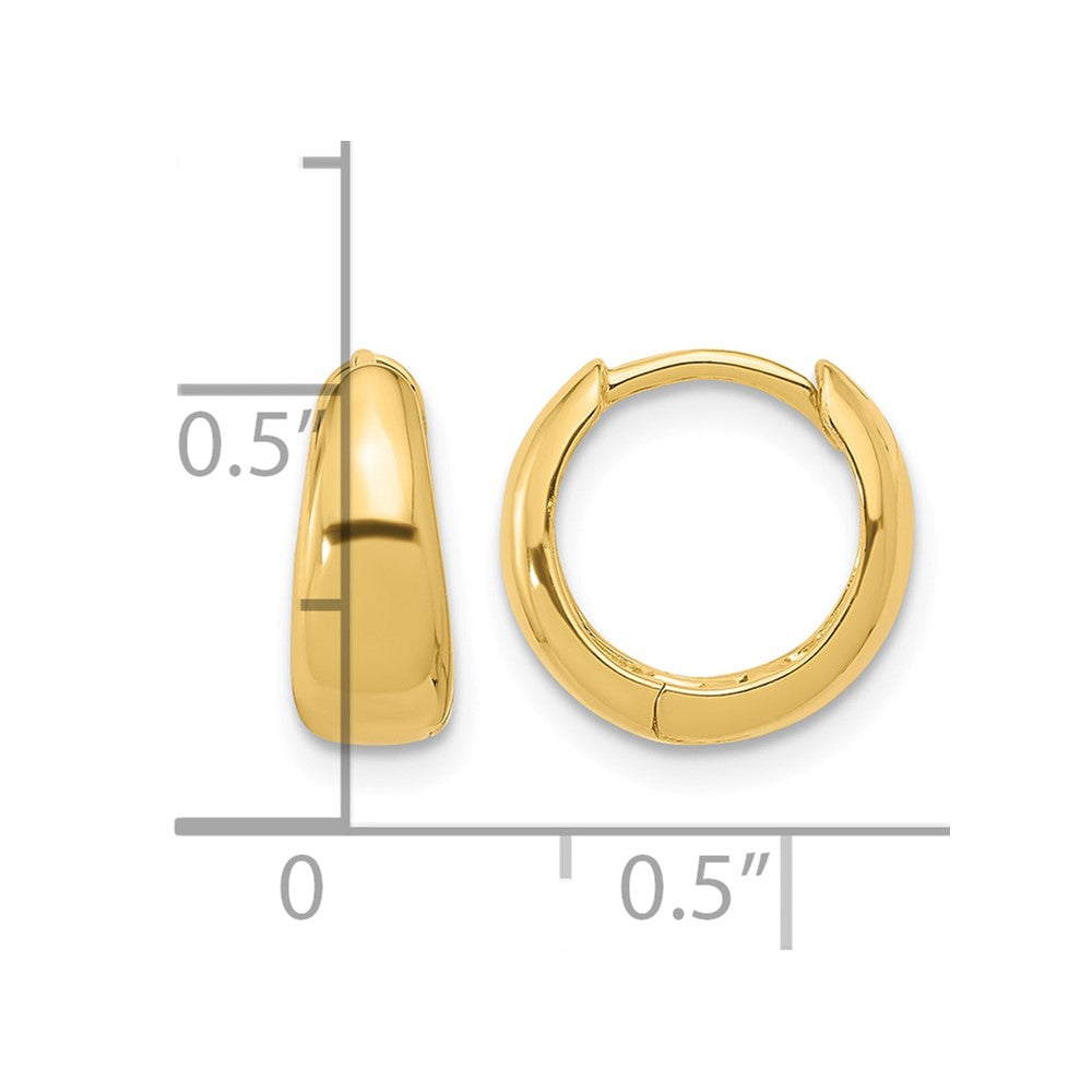 Sterling Silver Gold-tone 12x5mm Huggie Hoop Earrings