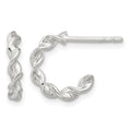 Sterling Silver E-coated Twisted Post Hoop Earrings