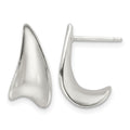 Sterling Silver E-Coating Polished Fancy J Hoop Earrings