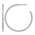 Sterling Silver Rhodium-plated D/C Hollow Tube C-Hoop Earrings