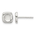 Sterling Silver Polished Wavy Puff Square Post Earrings