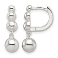 Sterling Silver E-Coating Beaded Dangle Earrings
