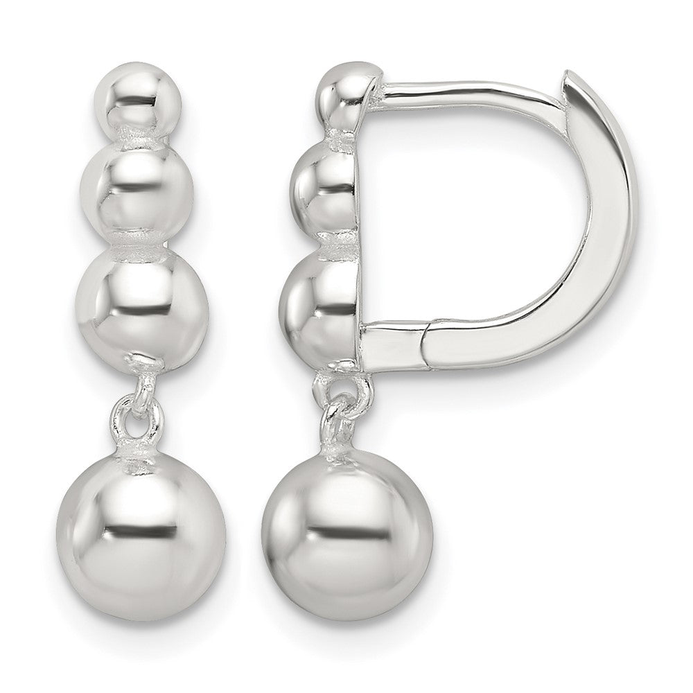 Sterling Silver E-Coating Beaded Dangle Earrings