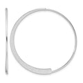 Sterling Silver Rhodium-plated Brushed/Textured Threader Hoop Earrings