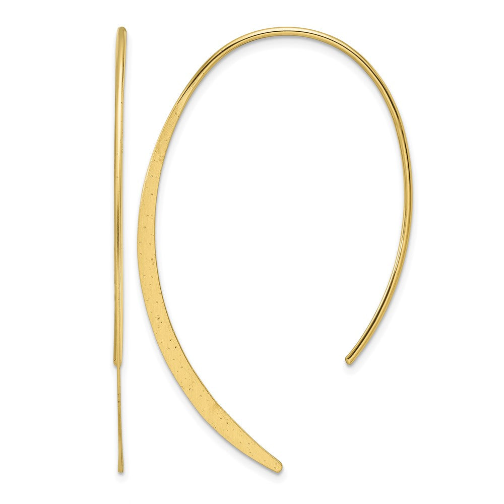 Sterling Silver Gold-plated Brushed and Lasered Threader Earrings