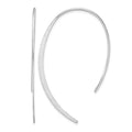 Sterling Silver Rhodium-plated Brushed and Lasered Threader Earrings