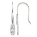 Sterling Silver Polished CZ Drop Dangle Earrings