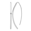 Sterling Silver Rhodium-plated Polished Threader Bar Earrings
