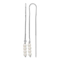 Sterling Silver Rhodium-plated Freshwater Cultured Pearl Threader Earrings