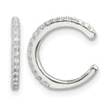 Sterling Silver E-Coating Polished CZ Pair of 2 Cuff Earrings