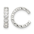 Sterling Silver E-Coating Polished CZ Bezel Pair of 2 Cuff Earrings