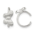 Sterling Silver E-Coating Textured Butterfly Pair of 2 Cuff Earrings