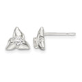 Sterling Silver Polished Triangular CZ Post Earrings