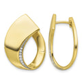 Sterling Silver Gold-tone Polished Fancy CZ Earrings