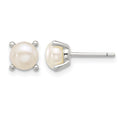 Sterling Silver E-Coating 6mm FWC Pearl Post Earrings
