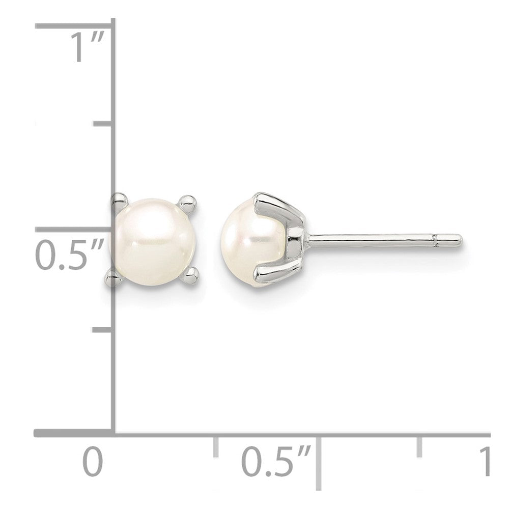 Sterling Silver E-Coating 5mm FWC Pearl Post Earrings